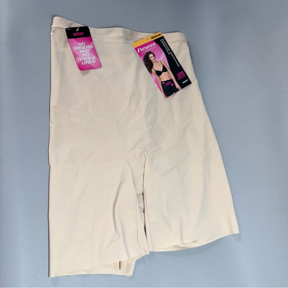 Flexees by Maidenform Beige High-Waisted Shapewear Shorts NWT